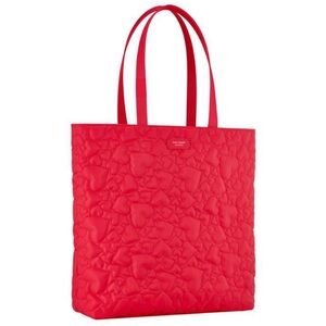 Kate Spade Fragrance Red Puff Heart Tote-NEW